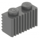LEGO kocka 1x2 rács mintával, sötétszürke (2877)